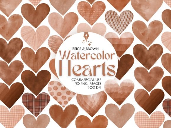 Brown Watercolor Hearts Clipart Set: A Brand Designer’s Review for Marketing & Illustrations