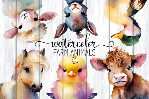 Farm Animals Watercolor Illustrations Review