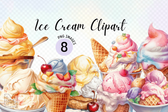 h1Watercolor Ice Cream Summer Clipart for Branding & Marketing Illustrations/h1
