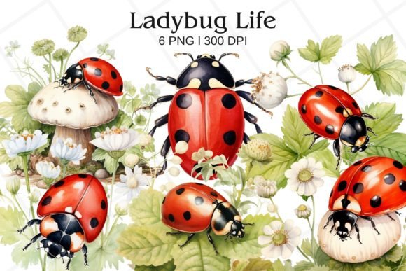 Ladybug Watercolor Clipart for Crafters & Etsy Sellers