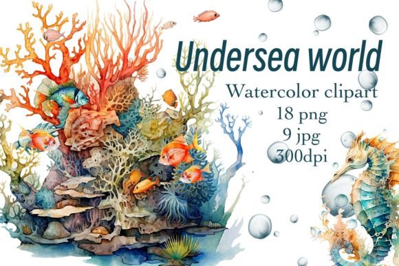 Underwater World, Watercolor Clipart: A Designer’s Review for Real Client Projects