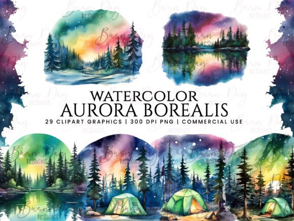 Watercolor Aurora Borealis Illustrations: A Designer’s Real-World Review
