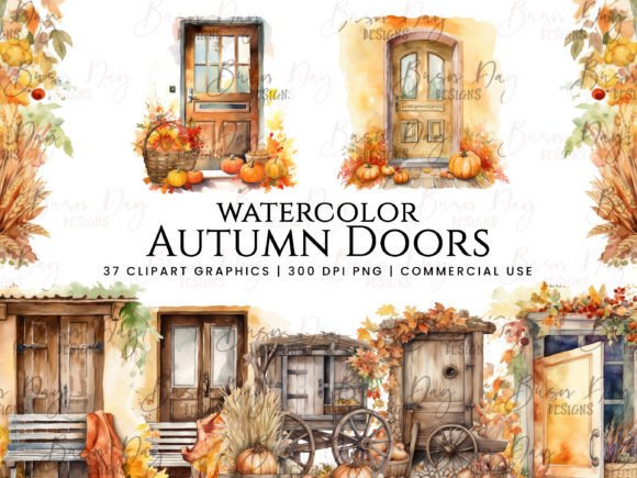 Watercolor Autumn Doors Illustrations: A Brand Designer’s Review