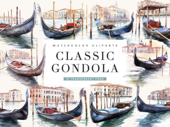 Watercolor Classic Gondola Clipart Review