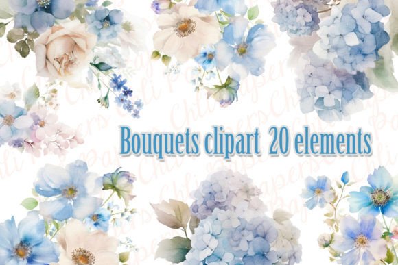 Watercolor Flowers Clipart & Floral Illustrations for Digital Sellers
