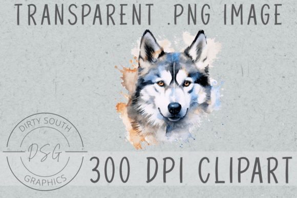 Watercolor Husky Dog Illustrations for Crafters & Etsy Sellers