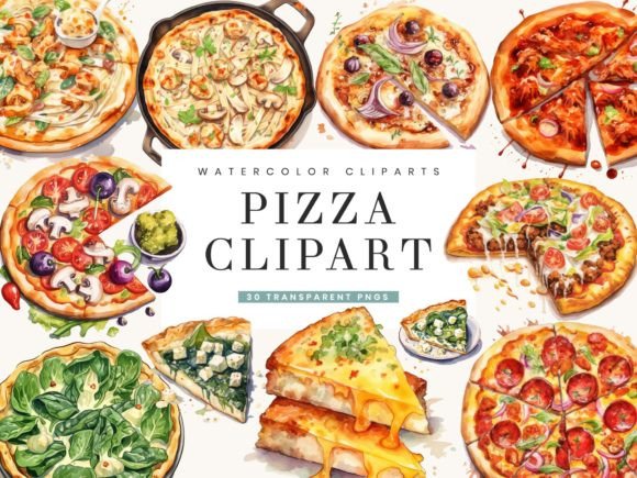 Watercolor Pizza Clipart Bundle Review