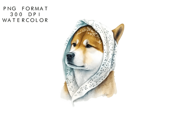 Watercolor Shiba Dog Illustrations for Lifestyle Blogs and Creative Content