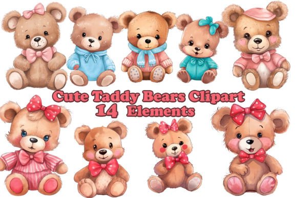 Watercolor Teddy Bear Clipart: A Soft Touch for Lifestyle and Family Content