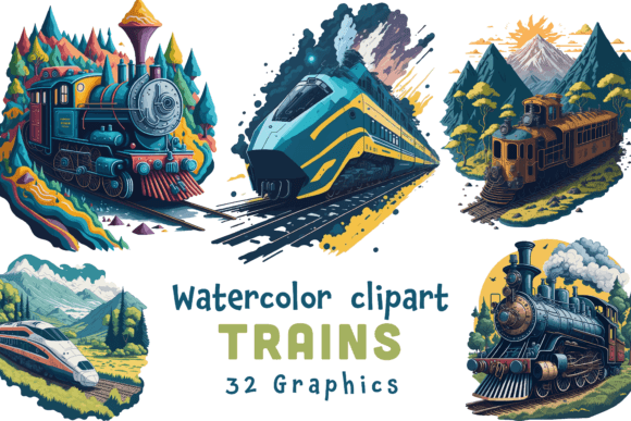 Watercolor Trains & Locomotive Clipart: A Brand Designer’s Visual Review for Marketing Use