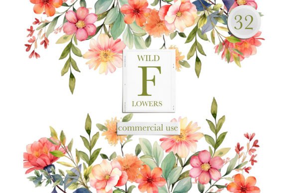 Watercolor Wildflower Clipart: A Fresh Touch for Branding & Marketing Illustrations