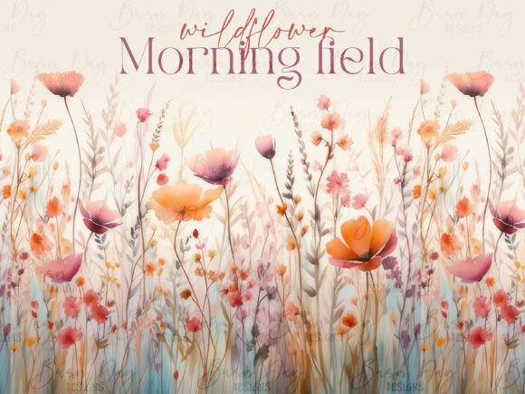 Watercolor Wildflower Morning Field Illustrations