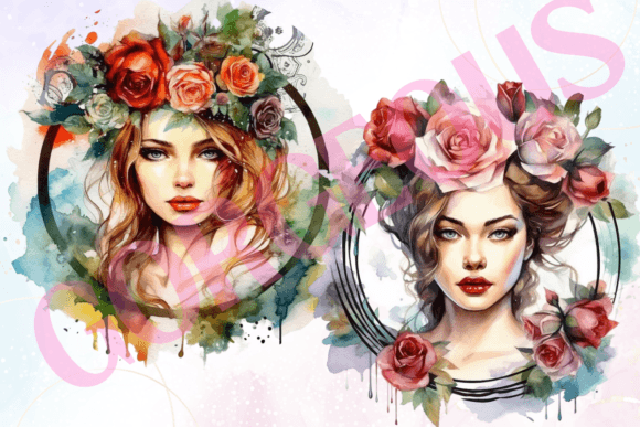 Watercolor Women Faces Illustrations for Blog & Editorial Design
